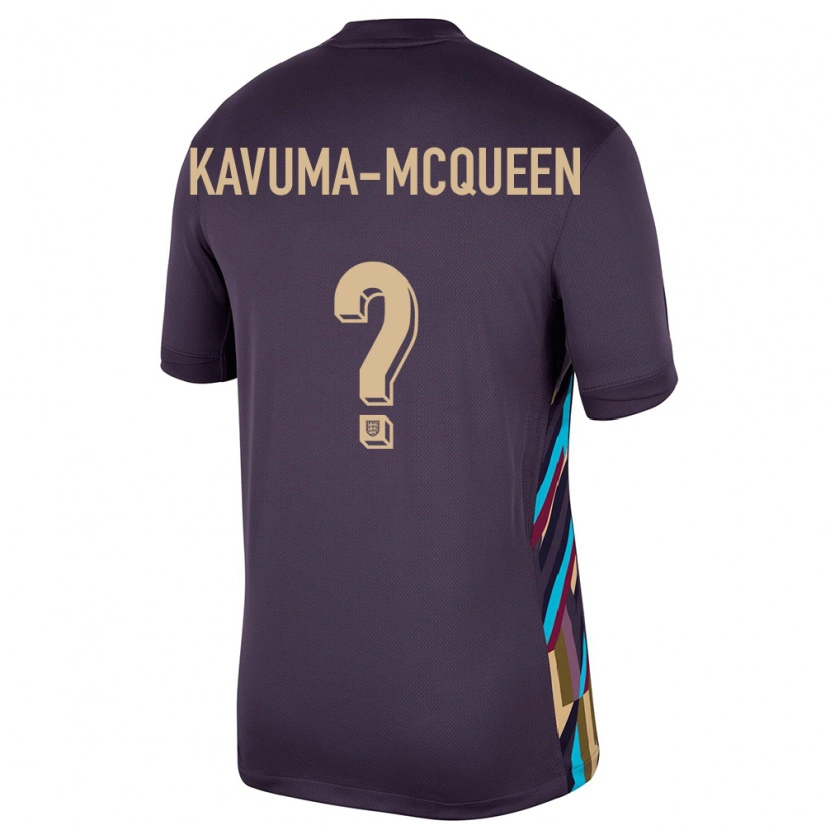 Danxen Męski Anglia Ryan Kavuma-Mcqueen #0 Ciemna Rodzynka Wyjazdowa Koszulka 24-26 Koszulki Klubowe