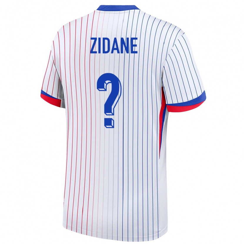 Danxen Męski Francja Elyaz Zidane #0 Biały Wyjazdowa Koszulka 24-26 Koszulki Klubowe