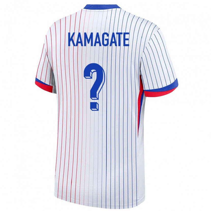 Danxen Męski Francja Mohamed Kamagate #0 Biały Wyjazdowa Koszulka 24-26 Koszulki Klubowe