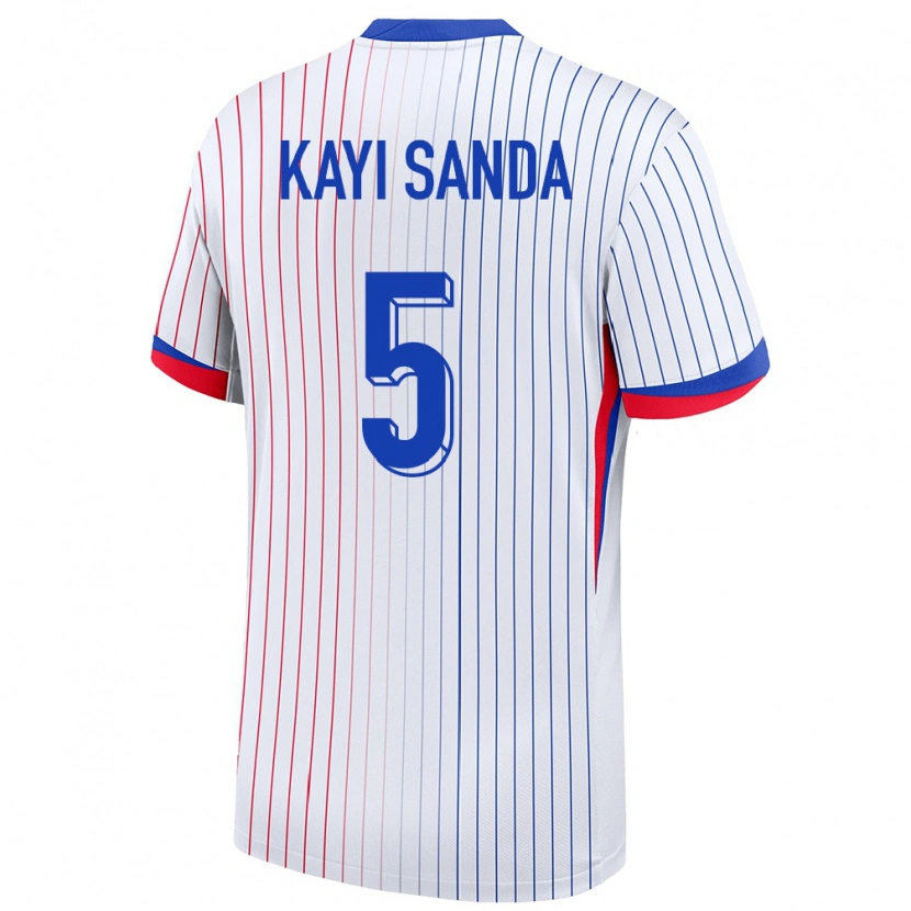 Danxen Męski Francja Joachim Kayi Sanda #5 Biały Wyjazdowa Koszulka 24-26 Koszulki Klubowe