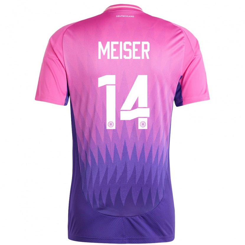 Danxen Męski Niemcy Tyler Meiser #14 Różowy Fiolet Wyjazdowa Koszulka 24-26 Koszulki Klubowe