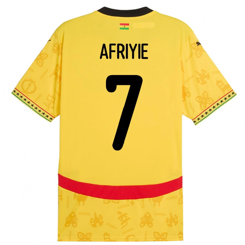 Danxen Męski Ghana Jerry Afriyie #7 Żółty Wyjazdowa Koszulka 24-26 Koszulki Klubowe