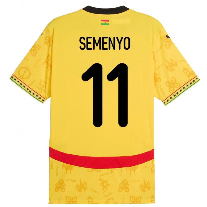 Danxen Męski Ghana Antoine Semenyo #11 Żółty Wyjazdowa Koszulka 24-26 Koszulki Klubowe
