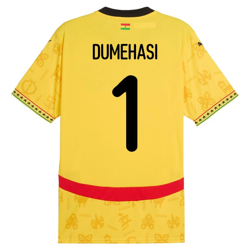 Danxen Męski Ghana Fafali Dumehasi #1 Żółty Wyjazdowa Koszulka 24-26 Koszulki Klubowe