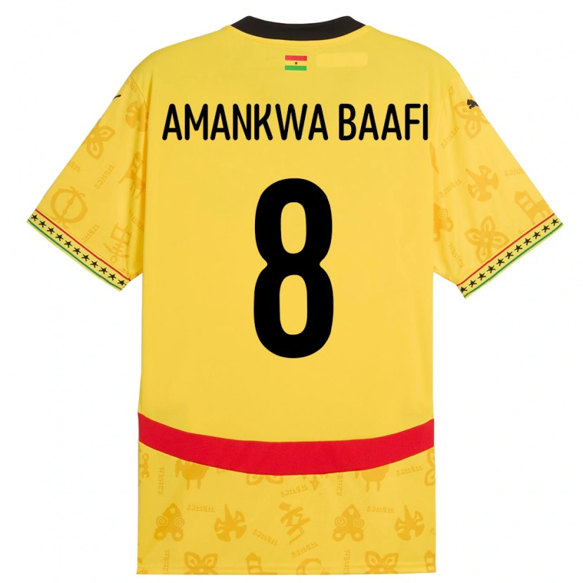 Danxen Męski Ghana Yaw Amankwa Baafi #8 Żółty Wyjazdowa Koszulka 24-26 Koszulki Klubowe