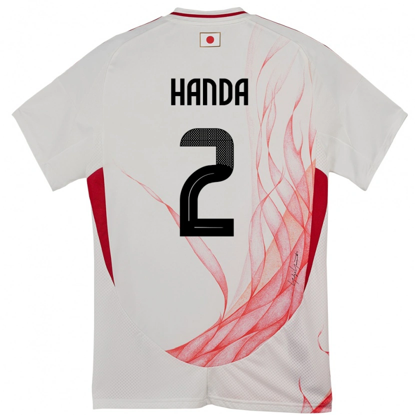 Danxen Męski Japonia Riku Handa #2 Biały Wyjazdowa Koszulka 24-26 Koszulki Klubowe