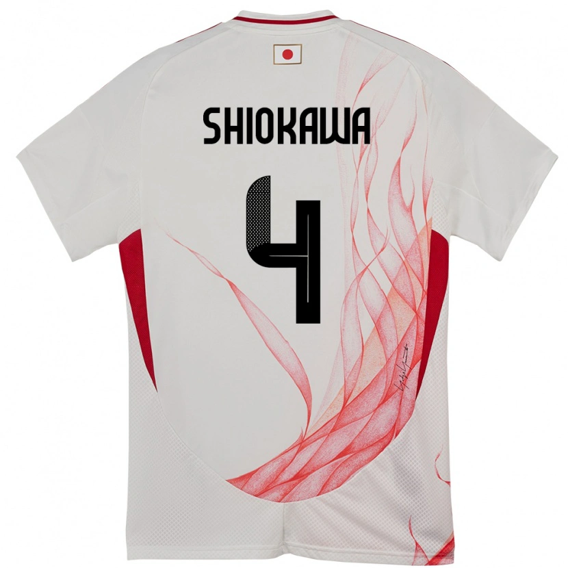 Danxen Męski Japonia Harumichi Shiokawa #4 Biały Wyjazdowa Koszulka 24-26 Koszulki Klubowe