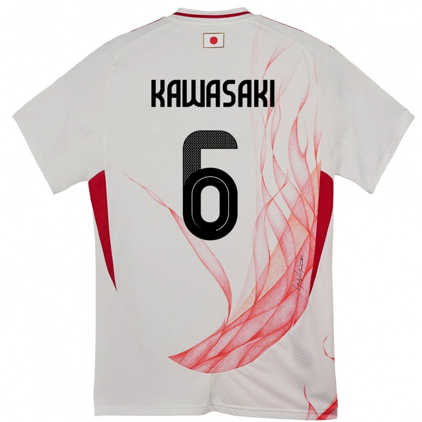 Danxen Męski Japonia Sota Kawasaki #6 Biały Wyjazdowa Koszulka 24-26 Koszulki Klubowe
