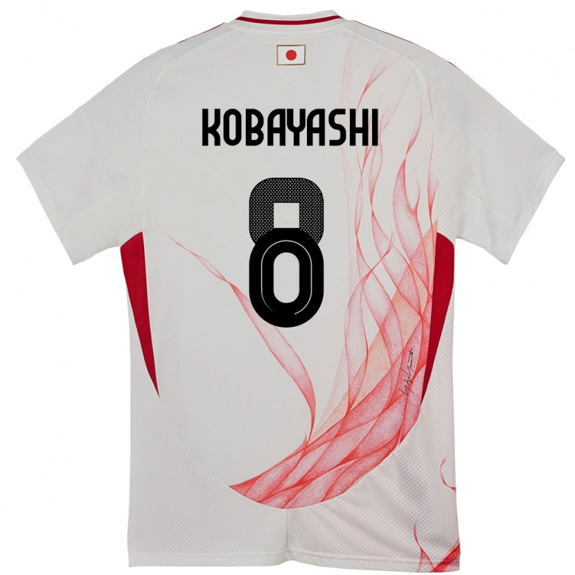 Danxen Męski Japonia Shimon Kobayashi #8 Biały Wyjazdowa Koszulka 24-26 Koszulki Klubowe