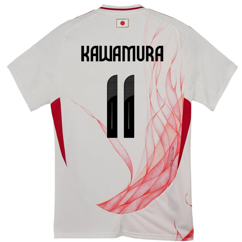 Danxen Męski Japonia Gakuto Kawamura #11 Biały Wyjazdowa Koszulka 24-26 Koszulki Klubowe