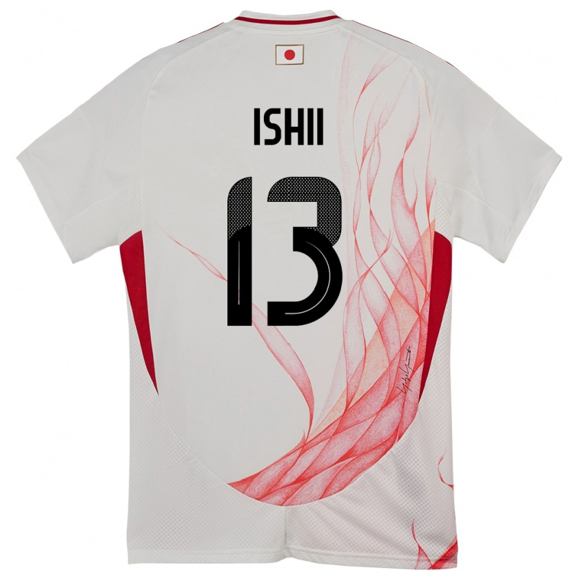 Danxen Męski Japonia Hisatsugu Ishii #13 Biały Wyjazdowa Koszulka 24-26 Koszulki Klubowe
