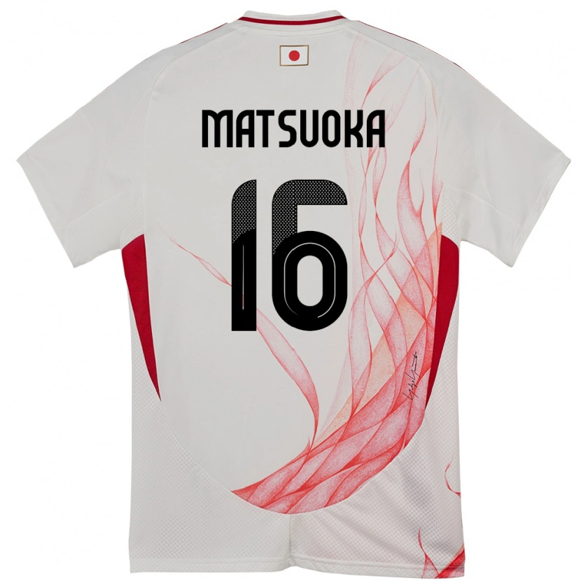 Danxen Męski Japonia Daiki Matsuoka #16 Biały Wyjazdowa Koszulka 24-26 Koszulki Klubowe
