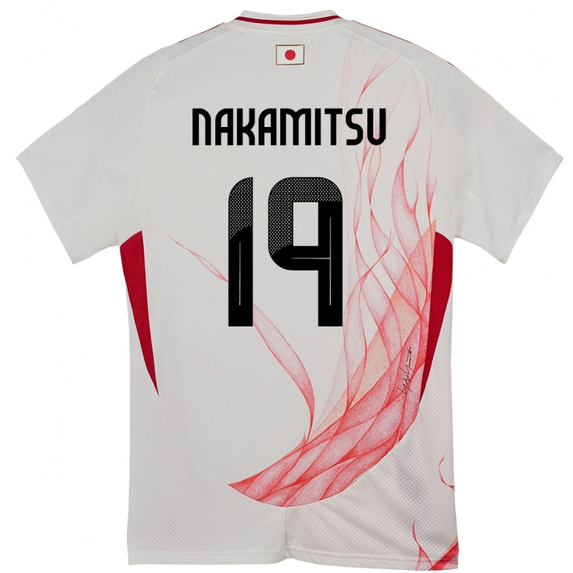 Danxen Męski Japonia Kanata Nakamitsu #19 Biały Wyjazdowa Koszulka 24-26 Koszulki Klubowe