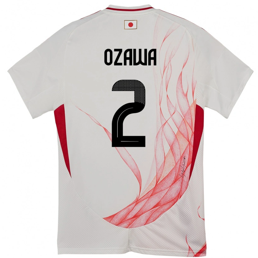 Danxen Męski Japonia Haruki Ozawa #2 Biały Wyjazdowa Koszulka 24-26 Koszulki Klubowe