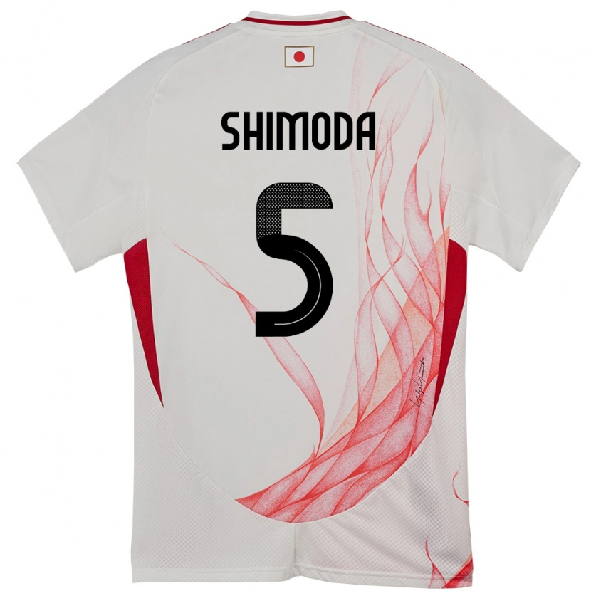 Danxen Męski Japonia Yoshihiro Shimoda #5 Biały Wyjazdowa Koszulka 24-26 Koszulki Klubowe