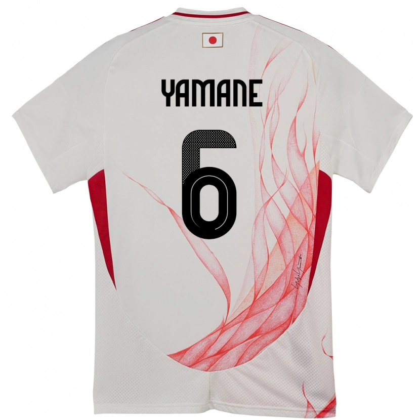 Danxen Męski Japonia Riku Yamane #6 Biały Wyjazdowa Koszulka 24-26 Koszulki Klubowe