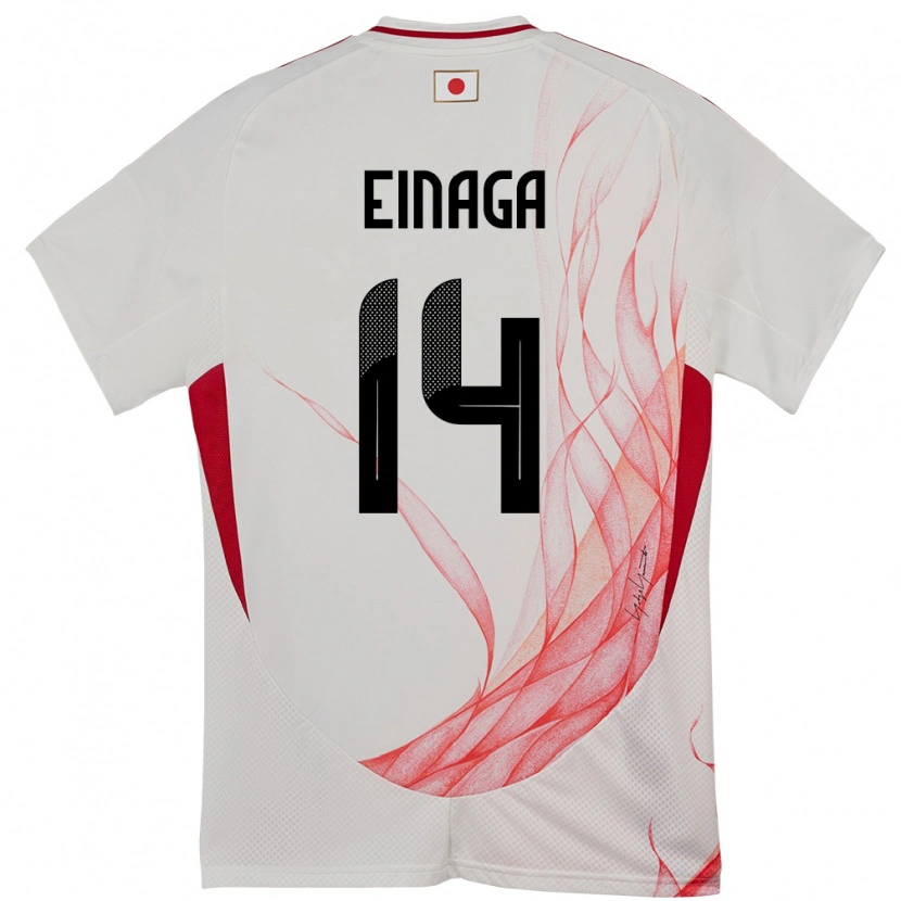 Danxen Męski Japonia Takatora Einaga #14 Biały Wyjazdowa Koszulka 24-26 Koszulki Klubowe