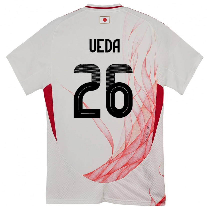 Danxen Męski Japonia Ayase Ueda #26 Biały Wyjazdowa Koszulka 24-26 Koszulki Klubowe