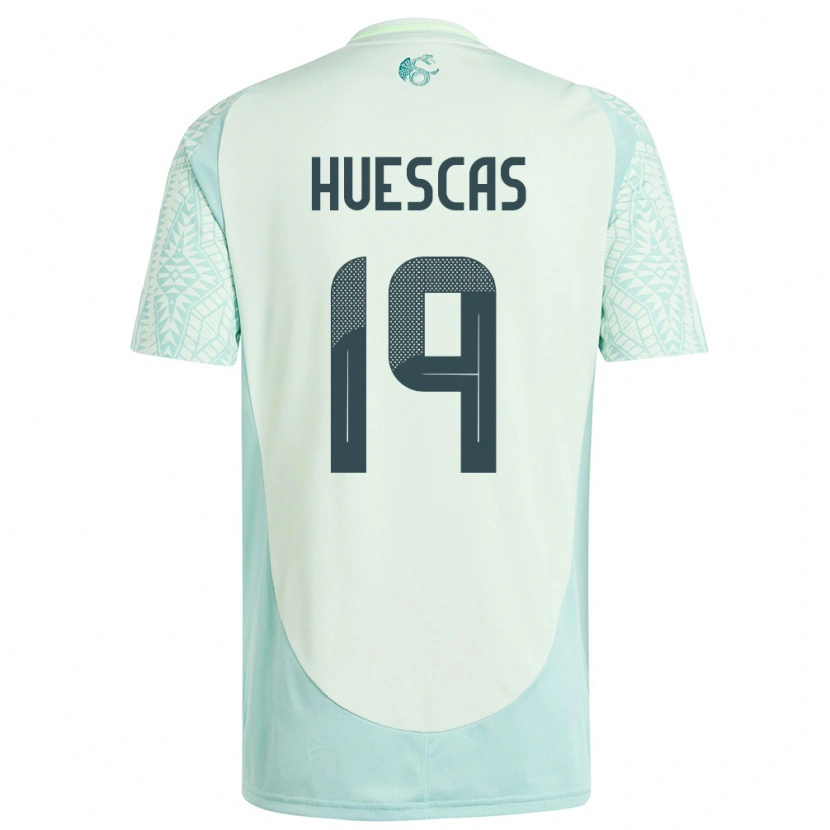 Danxen Męski Meksyk Rodrigo Huescas #19 Lniana Zieleń Wyjazdowa Koszulka 24-26 Koszulki Klubowe