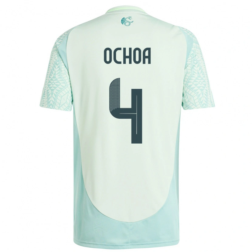 Danxen Męski Meksyk Diego Ochoa #4 Lniana Zieleń Wyjazdowa Koszulka 24-26 Koszulki Klubowe