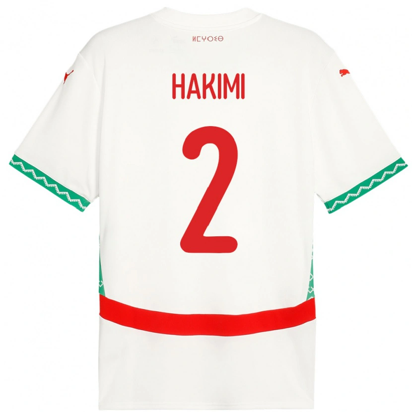 Danxen Męski Maroko Achraf Hakimi #2 Biały Wyjazdowa Koszulka 24-26 Koszulki Klubowe