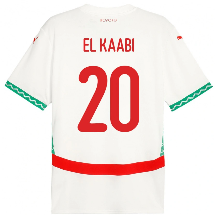 Danxen Męski Maroko Ayoub El Kaabi #20 Biały Wyjazdowa Koszulka 24-26 Koszulki Klubowe