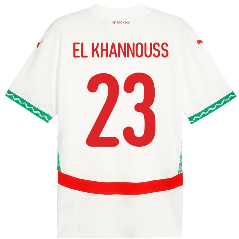 Danxen Męski Maroko Bilal El Khannouss #23 Biały Wyjazdowa Koszulka 24-26 Koszulki Klubowe