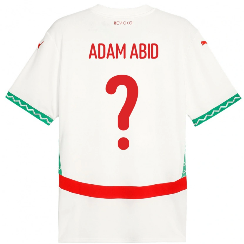 Danxen Męski Maroko Mohamed Adam Abid #0 Biały Wyjazdowa Koszulka 24-26 Koszulki Klubowe