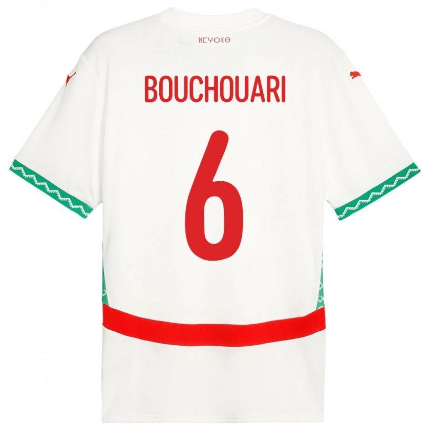 Danxen Męski Maroko Benjamin Bouchouari #6 Biały Wyjazdowa Koszulka 24-26 Koszulki Klubowe