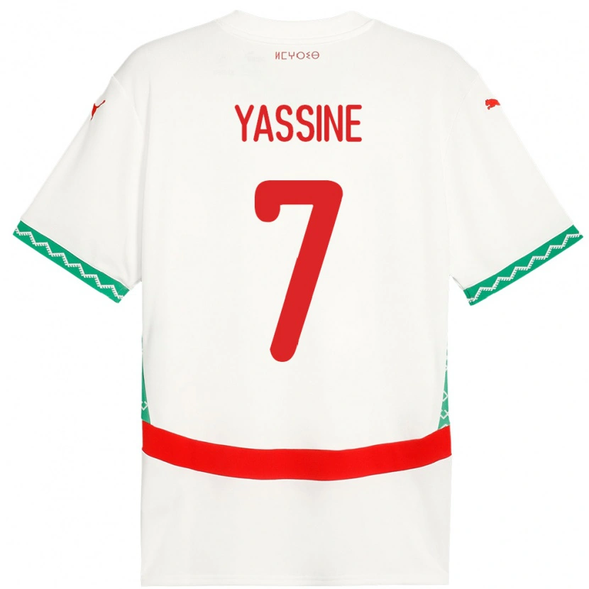 Danxen Męski Maroko Gessime Yassine #7 Biały Wyjazdowa Koszulka 24-26 Koszulki Klubowe