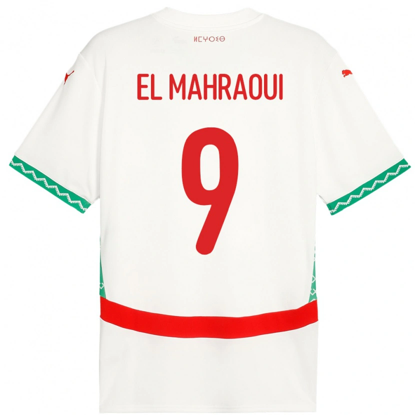 Danxen Męski Maroko Anas El Mahraoui #9 Biały Wyjazdowa Koszulka 24-26 Koszulki Klubowe