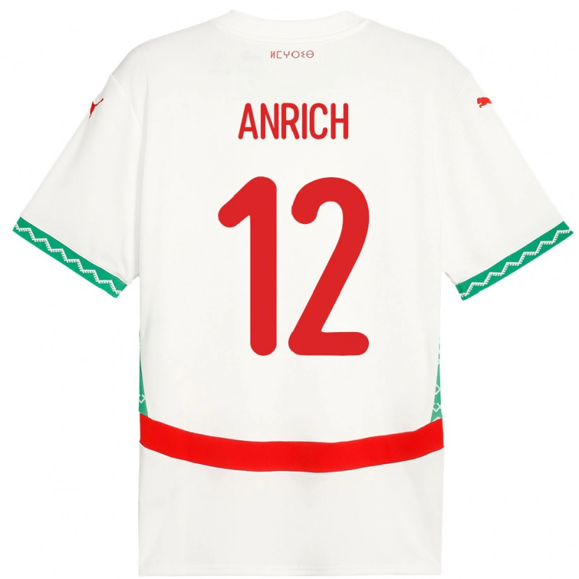 Danxen Męski Maroko Melchior Anrich #12 Biały Wyjazdowa Koszulka 24-26 Koszulki Klubowe