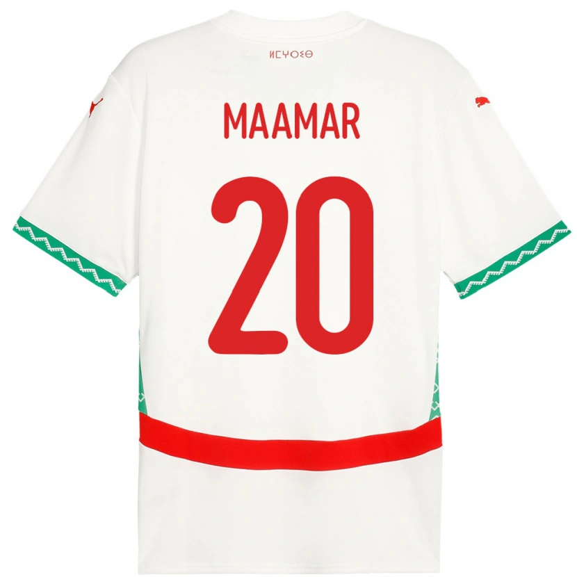 Danxen Męski Maroko Ali Maamar #20 Biały Wyjazdowa Koszulka 24-26 Koszulki Klubowe