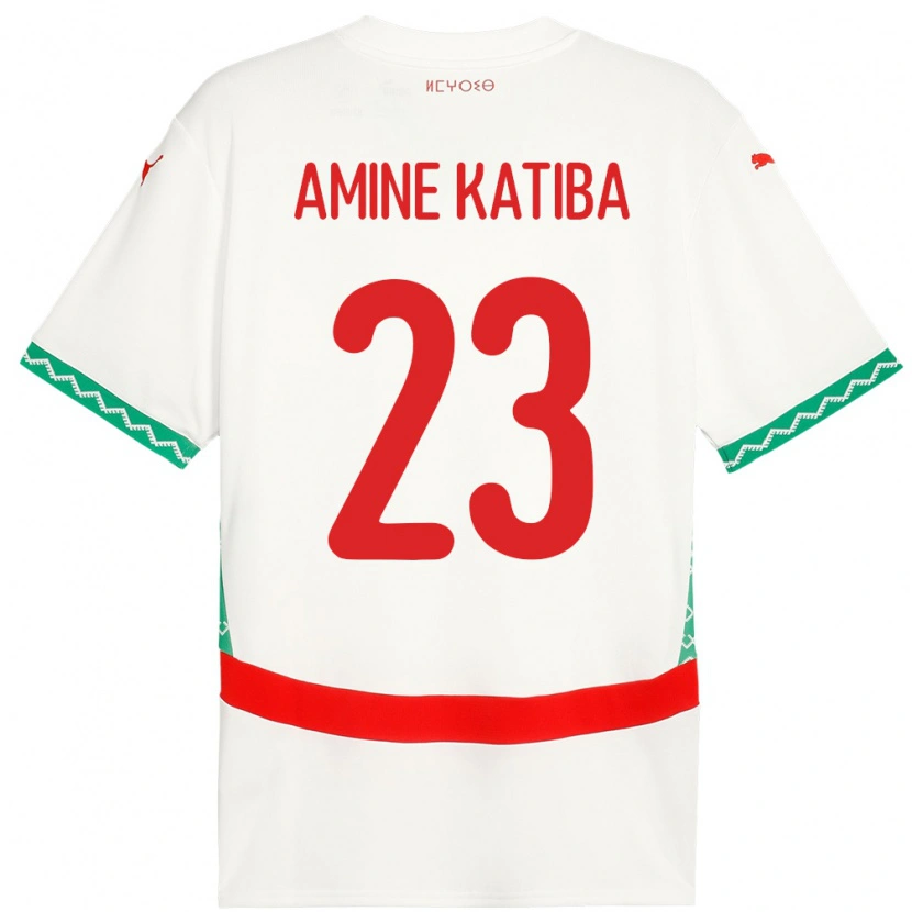 Danxen Męski Maroko Mohamed Amine Katiba #23 Biały Wyjazdowa Koszulka 24-26 Koszulki Klubowe