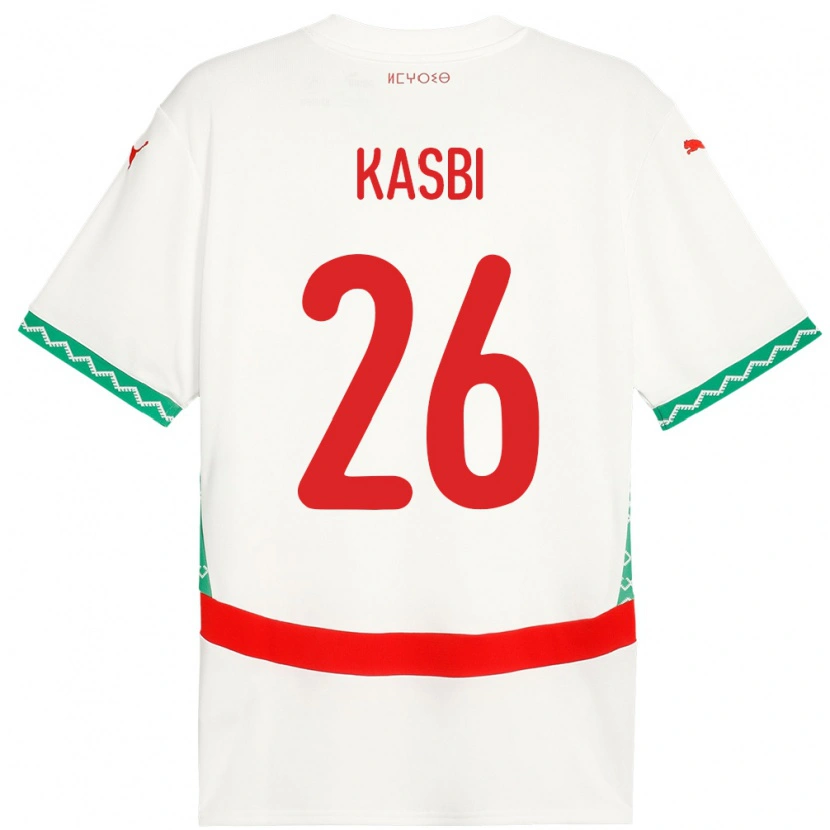 Danxen Męski Maroko Khalid Kasbi #26 Biały Wyjazdowa Koszulka 24-26 Koszulki Klubowe