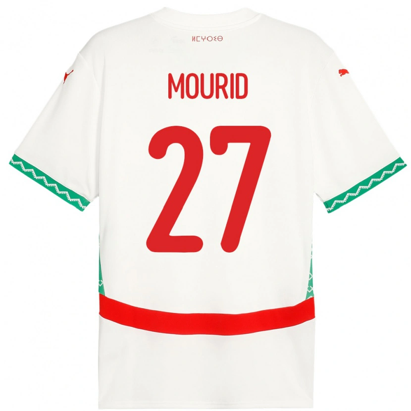 Danxen Męski Maroko Aymane Mourid #27 Biały Wyjazdowa Koszulka 24-26 Koszulki Klubowe
