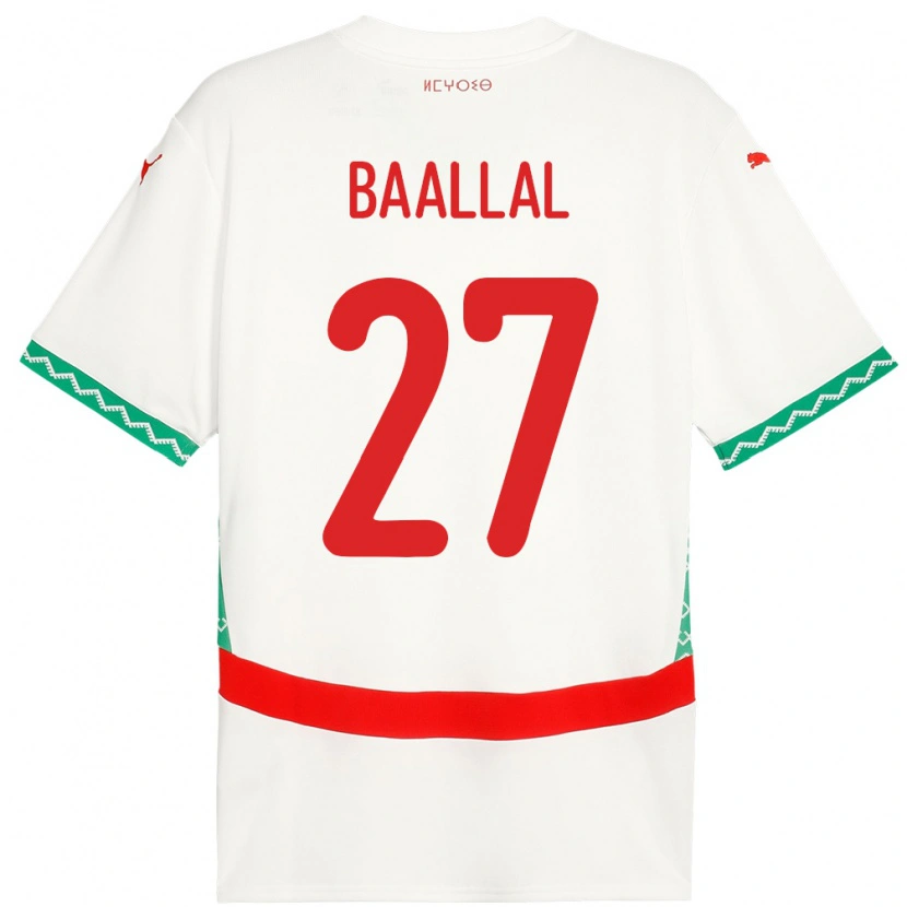 Danxen Męski Maroko Adam Baallal #27 Biały Wyjazdowa Koszulka 24-26 Koszulki Klubowe