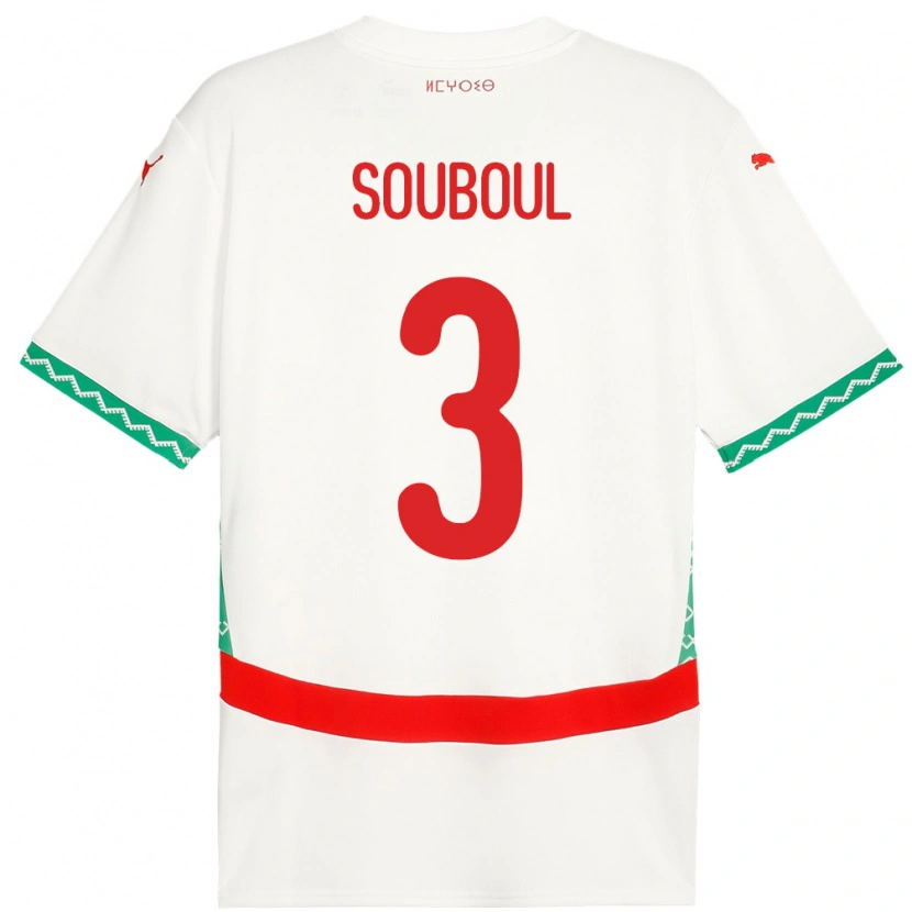 Danxen Męski Maroko Mohamed Souboul #3 Biały Wyjazdowa Koszulka 24-26 Koszulki Klubowe