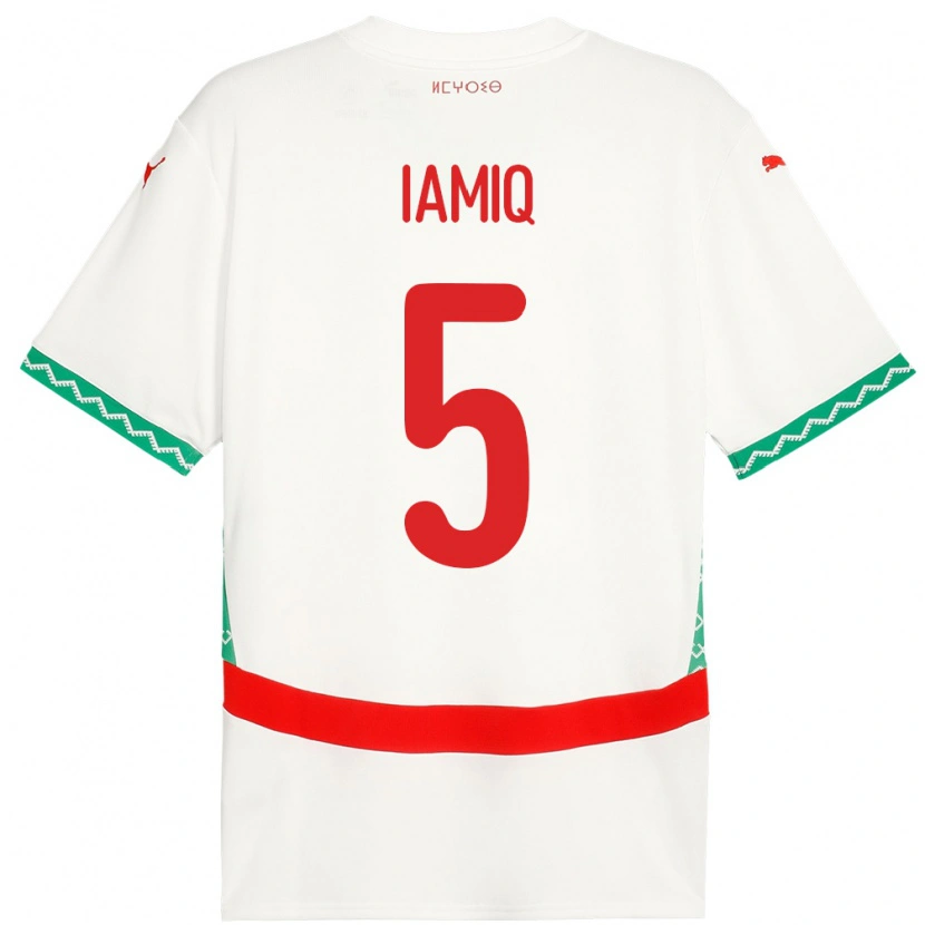 Danxen Męski Maroko Jawad Iamiq #5 Biały Wyjazdowa Koszulka 24-26 Koszulki Klubowe