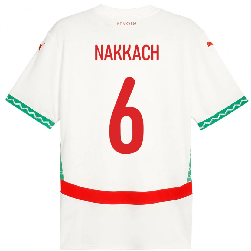 Danxen Męski Maroko Elodie Nakkach #6 Biały Wyjazdowa Koszulka 24-26 Koszulki Klubowe