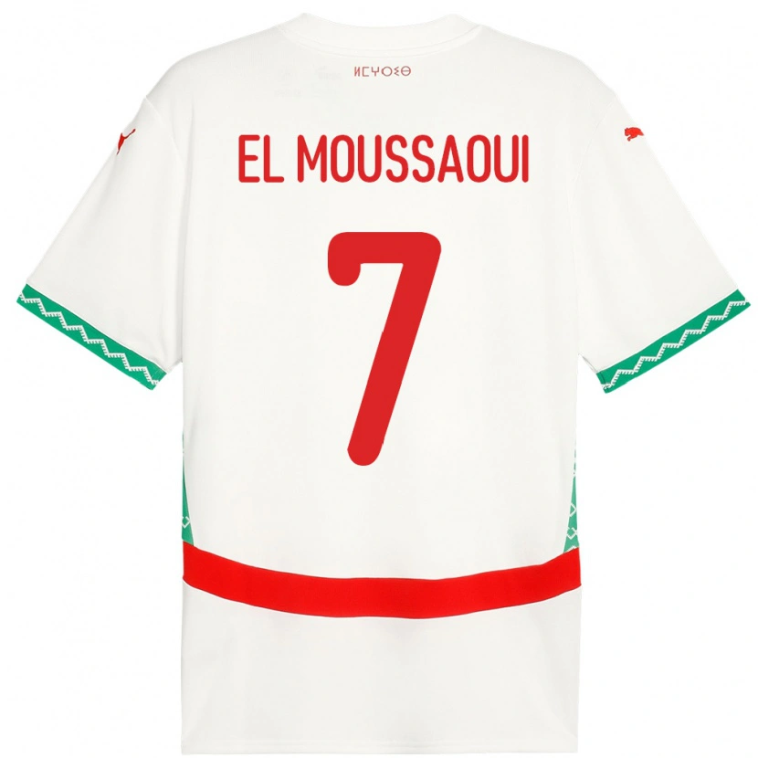 Danxen Męski Maroko Hamza El Moussaoui #7 Biały Wyjazdowa Koszulka 24-26 Koszulki Klubowe