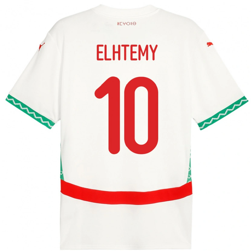Danxen Męski Maroko Mountassir Elhtemy #10 Biały Wyjazdowa Koszulka 24-26 Koszulki Klubowe
