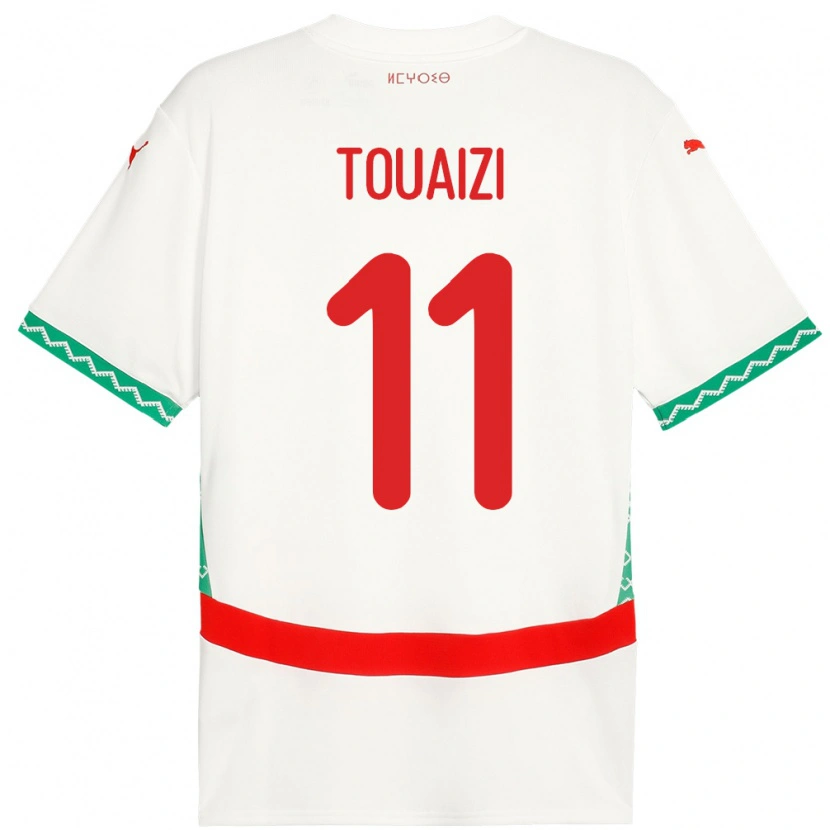 Danxen Męski Maroko Nabil Touaizi #11 Biały Wyjazdowa Koszulka 24-26 Koszulki Klubowe
