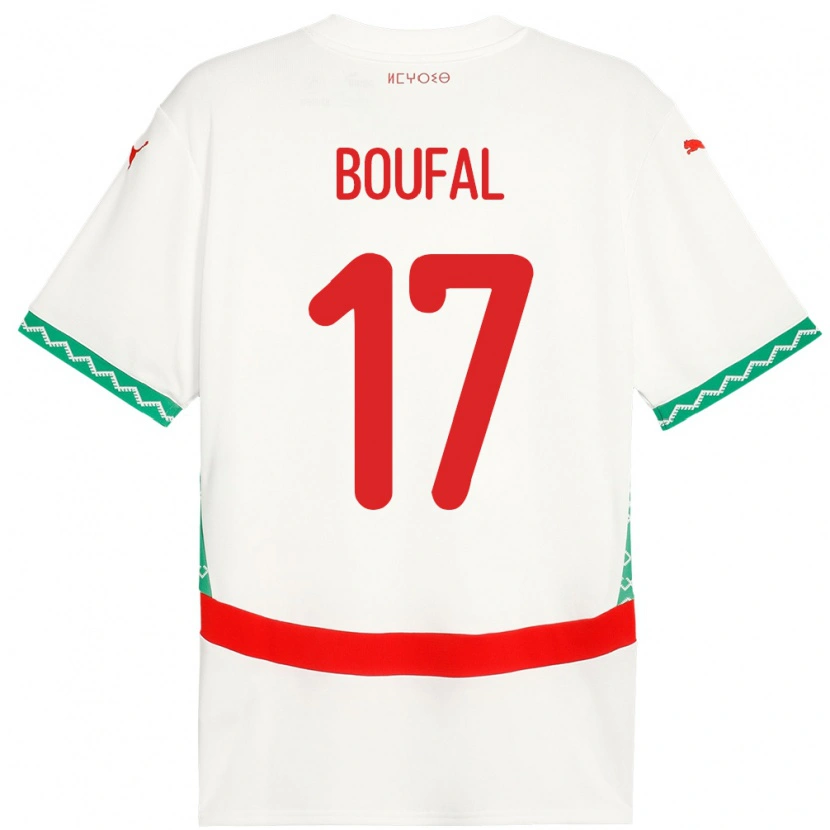 Danxen Męski Maroko Sofiane Boufal #17 Biały Wyjazdowa Koszulka 24-26 Koszulki Klubowe