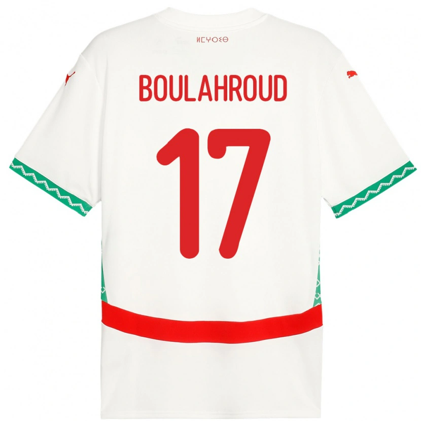 Danxen Męski Maroko Charaf Eddine Boulahroud #17 Biały Wyjazdowa Koszulka 24-26 Koszulki Klubowe