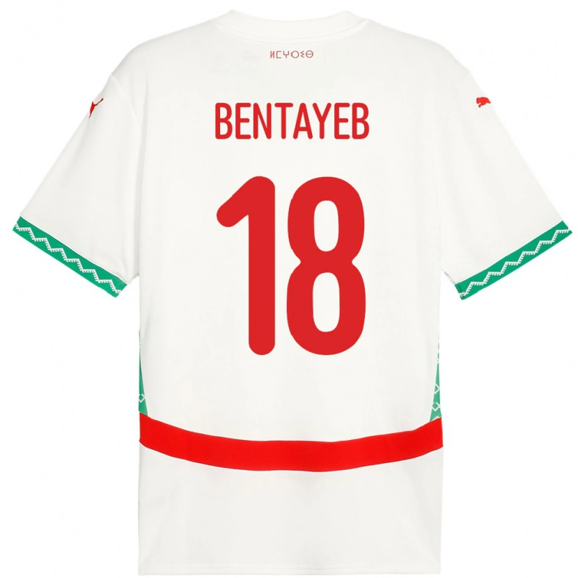 Danxen Męski Maroko Tawfik Bentayeb #18 Biały Wyjazdowa Koszulka 24-26 Koszulki Klubowe