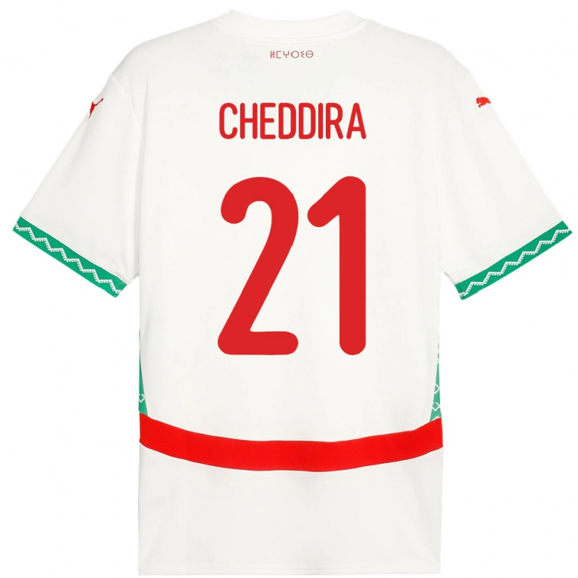 Danxen Męski Maroko Walid Cheddira #21 Biały Wyjazdowa Koszulka 24-26 Koszulki Klubowe