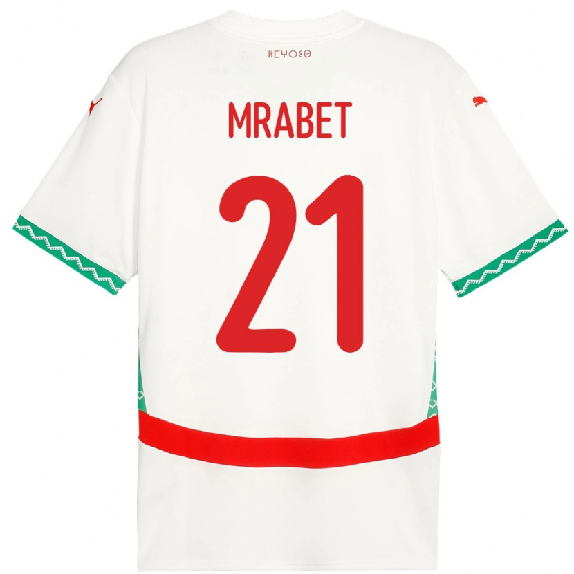 Danxen Męski Maroko Yasmin Mrabet #21 Biały Wyjazdowa Koszulka 24-26 Koszulki Klubowe