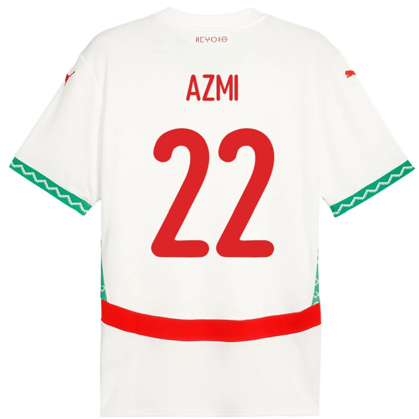 Danxen Męski Maroko Ahmed Azmi #22 Biały Wyjazdowa Koszulka 24-26 Koszulki Klubowe