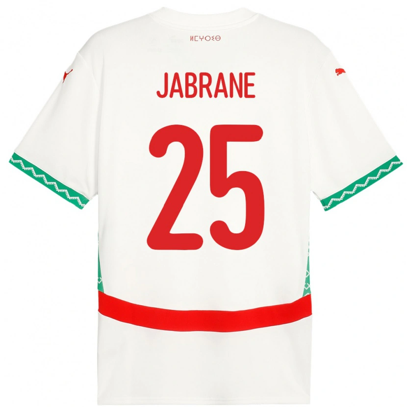Danxen Męski Maroko Yahya Jabrane #25 Biały Wyjazdowa Koszulka 24-26 Koszulki Klubowe
